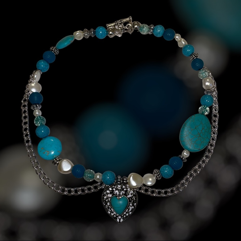 Blue Heart Necklace